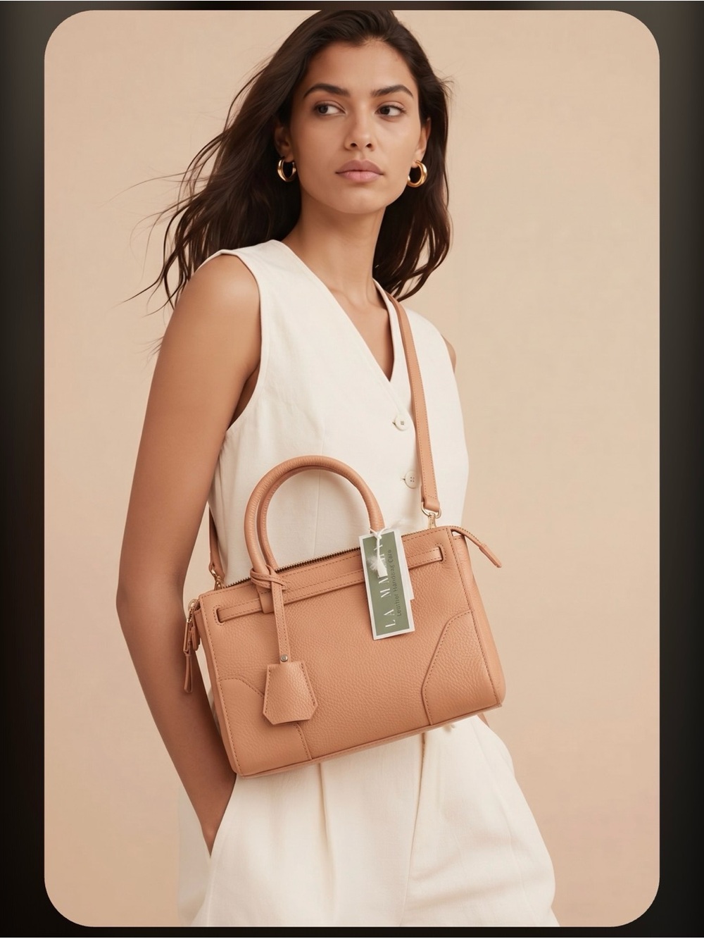 LA Marey Leather Crossbody Purse
